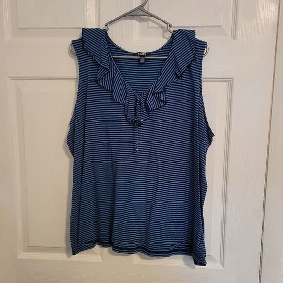 Chaps ruffled tank top - Picture 1 of 5